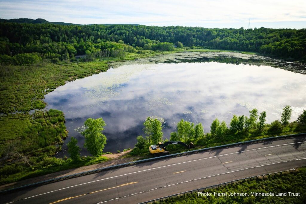Aerial photo of a lake